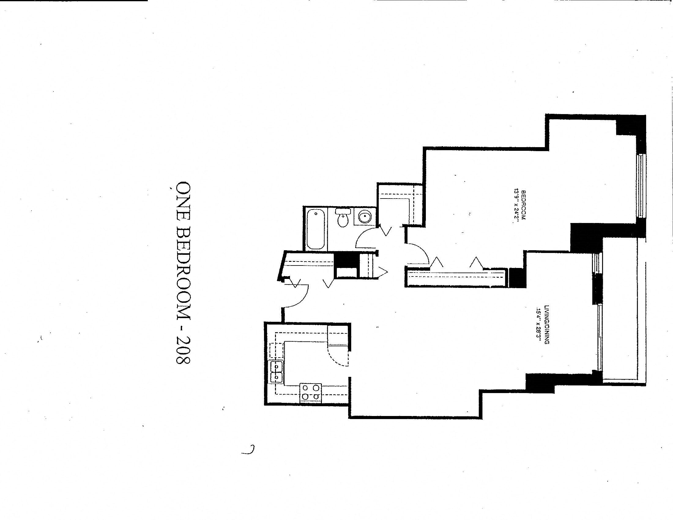 1 Bedroom, 1 Bathroom w/ Terrace 1 Bedroom & 1 Bathroom with Terrace Floor Plan